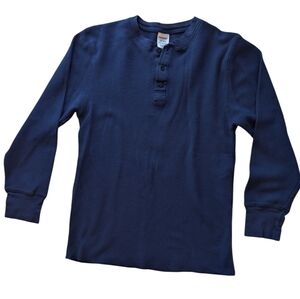 Joe Boxer Navy Long Sleeve Henley Shirt Men's Large